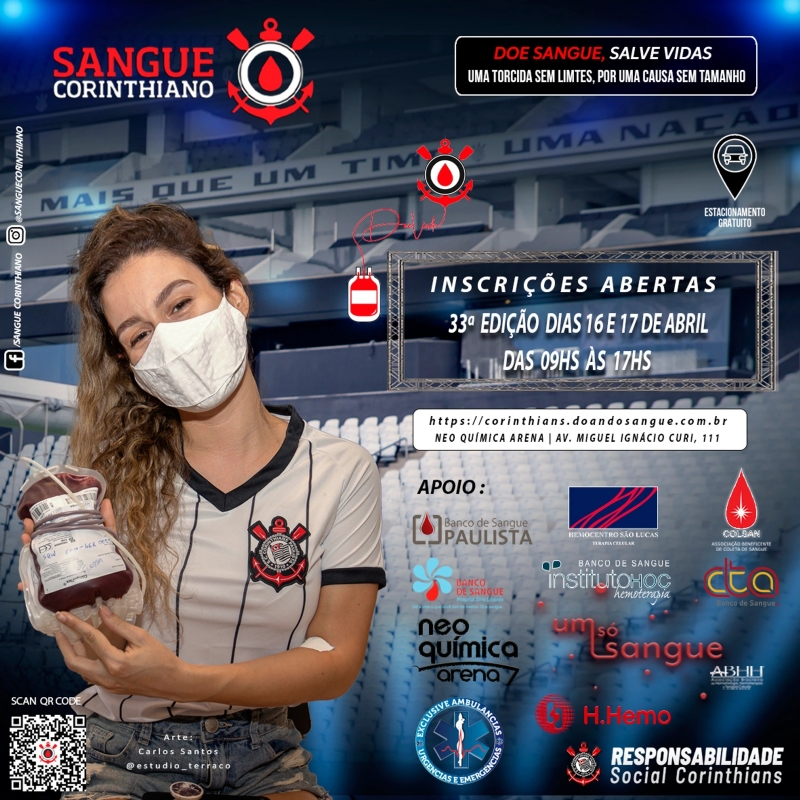 33º Edição - Campanha Sangue Corinthiano - 16 e 17 de Abril 2021 - Neo Quimíca Arena