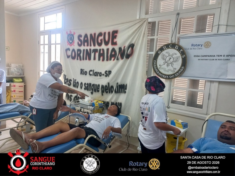 Campanha Sangue Corinthiano  - 29 de Agosto 2026 -  Rio Claro SP