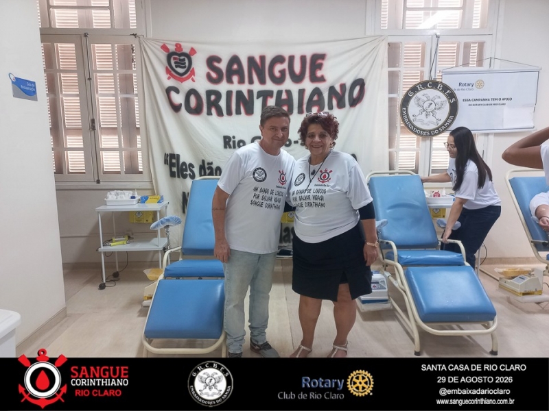 Campanha Sangue Corinthiano  - 29 de Agosto 2026 -  Rio Claro SP