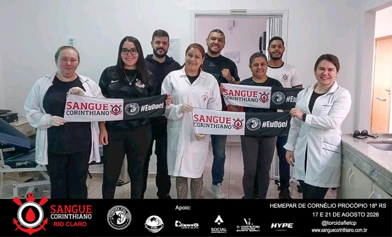 Campanha Sangue Corinthiano - 17 e 21 Agosto 2026 - Cornélio Procópio - PR
