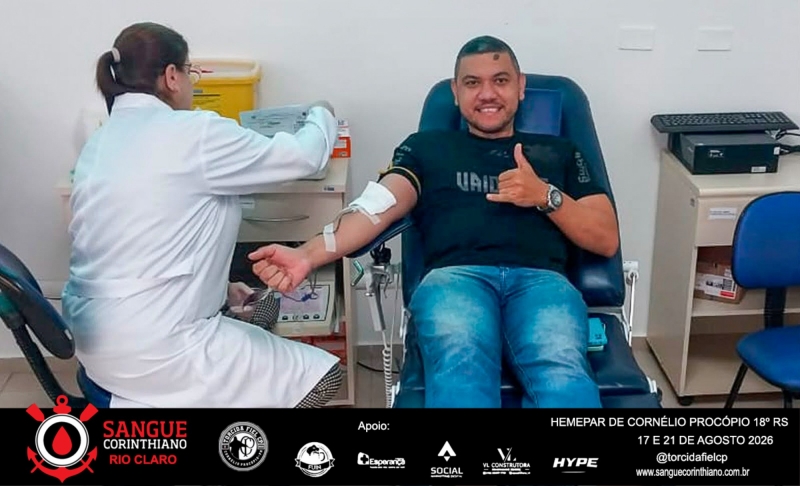 Campanha Sangue Corinthiano - 17 e 21 Agosto 2026 - Cornélio Procópio - PR