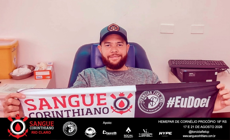 Campanha Sangue Corinthiano - 17 e 21 Agosto 2026 - Cornélio Procópio - PR